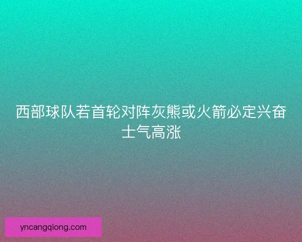 西部球队若首轮对阵灰熊或火箭必定兴奋士气高涨 西部球队若首轮对阵灰熊或火箭必定兴奋士气高涨